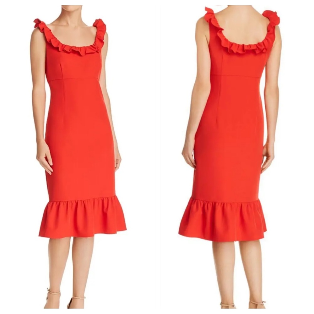 Nanette Lepore Red Ruffle Dress - Picture 2 of 12